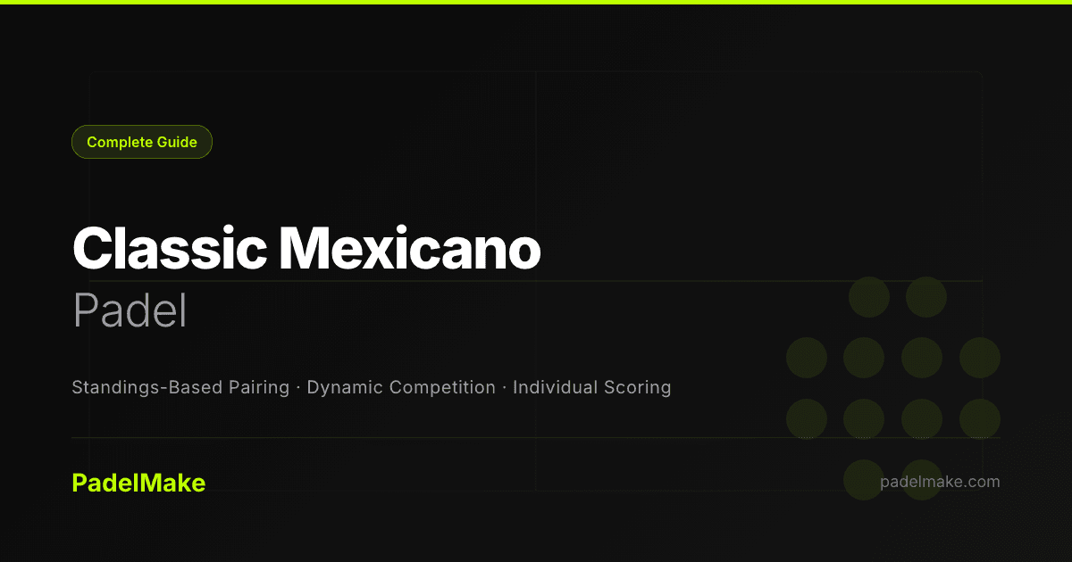 Classic Mexicano padel guide — PadelMake