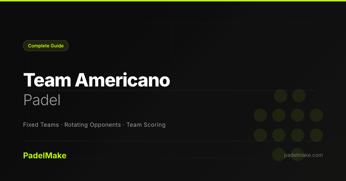 Team Americano padel guide — PadelMake