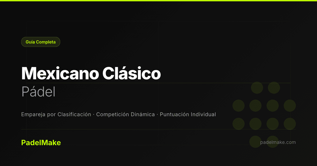 Mexicano Clásico padel guide — PadelMake