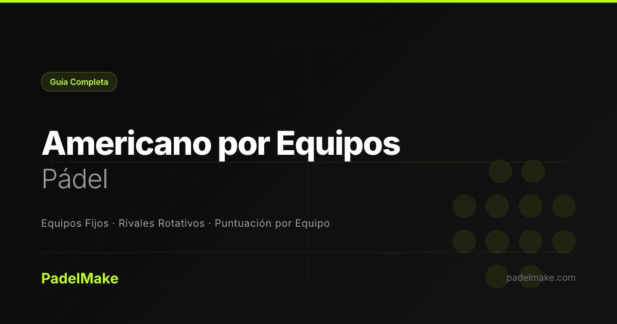 Americano por Equipos padel guide — PadelMake