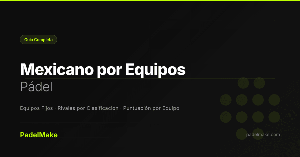 Mexicano por Equipos padel guide — PadelMake